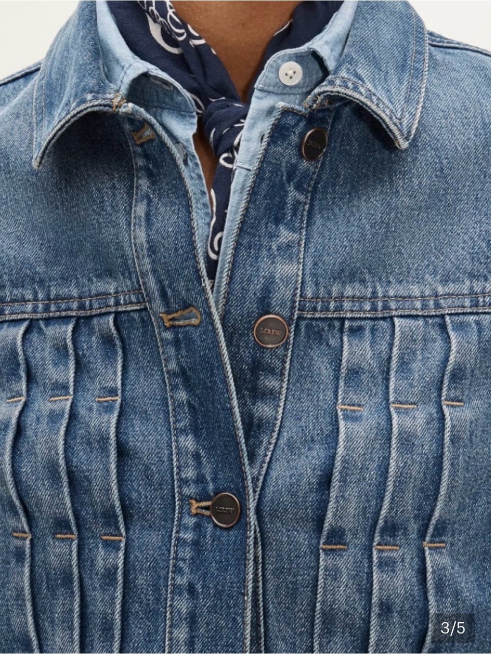 JCrew NWT Cropped Denim Jacket with Pintucks END OF SUMMER HOT DEAL $49🔥🔥 - Picture 3 of 14